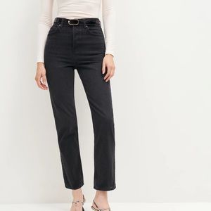 REFORMATION Cynthia High Rise Straight Jeans Vans Wash Black - New With Tags